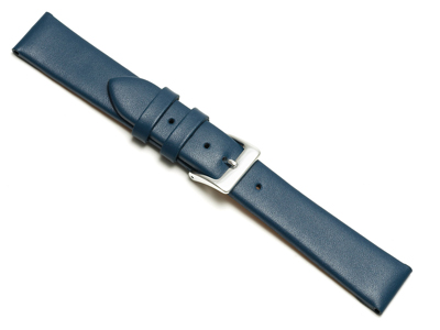 Bracelet montre en cuir de veau Bleu, 12 mm - Image Standard - 1