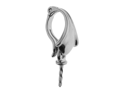Bélière clip pour perle de 5 à 9 mm, Or gris 18k rhodié. Réf. PEC014 - Image Standard - 1