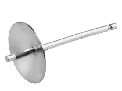 Tige calotte 3 mm, Or gris 18k rhodié, la pièce - Image Standard - 1