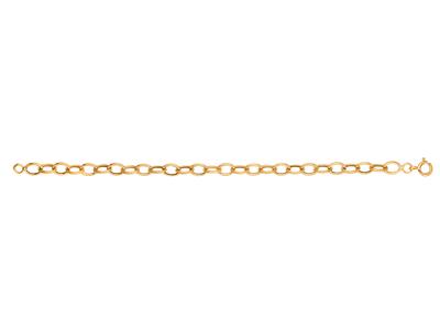 Bracelet maille Forçat 7 mm, tube de 1,30 mm, 20 cm, Or jaune 18k - Image Standard - 1