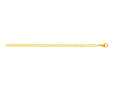 Bracelet maille Marine battue 3,70 mm, 18 cm, Or jaune 18k - Image Standard - 1