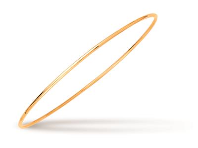 Bracelet Jonc massif, fil rond 1,5 mm, forme ronde 65 mm, Or jaune 18k - Image Standard - 1