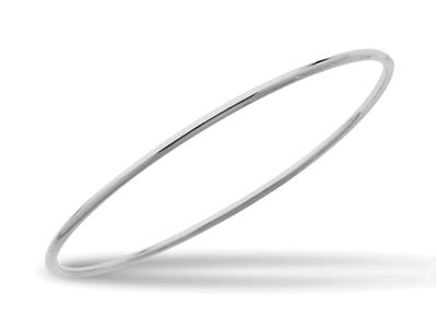 Bracelet Jonc massif, fil rond 2,5 mm, forme ronde 58 mm, Or gris 18k - Image Standard - 1