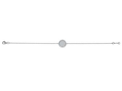 Bracelet Jeton serti diamants 0,19ct, 17,5 cm, Or gris 18k - Image Standard - 1