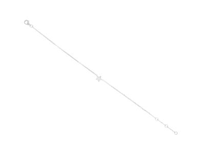 Bracelet chaîne étoile, diamants 0,03ct, 16-17-18 cm, Or gris 18k - Image Standard - 1