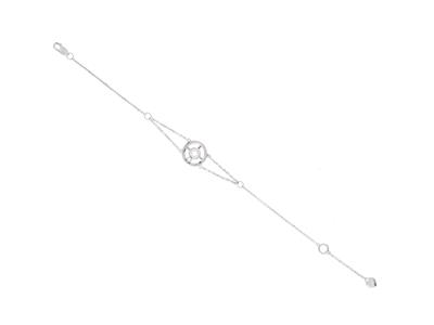 Bracelet Hoop 10 mm, diamants 0,04ct, 16+2 cm, Or gris 18k - Image Standard - 1