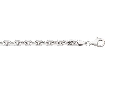 Bracelet maille Forçat diamantée 6 mm, 23 cm, Argent 925 rhodié - Image Standard - 1