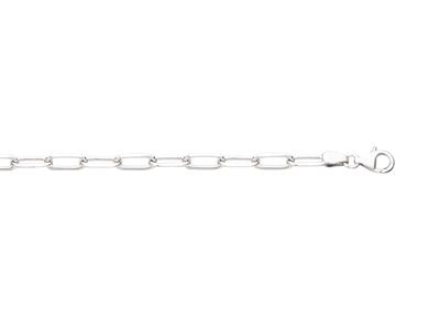 Bracelet maille Forçat longue 5,50 mm, 21 cm, Argent 925 rhodié - Image Standard - 1