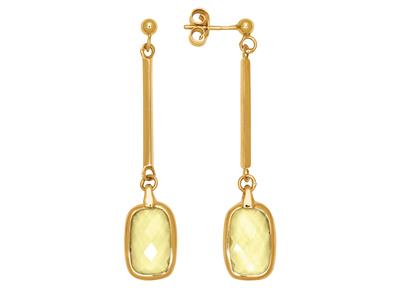 Boucles d'oreilles pendantes Quartz lemon, Or jaune 18k - Image Standard - 1
