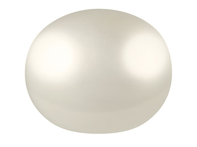 Perle d'eau douce Bouton semi-percée, 7,50 - 8,00 mm, blanc, la paire - Image Standard - 1