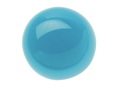 Turquoise, cabochon rond 4 mm, stabilisé