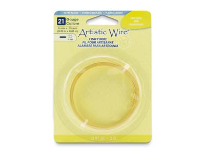 Fil Cuivre plat 0,75 x 5 mm, couleur Doré, Artistic Wire de Beadalon, 0,91 mètre - Image Standard - 1