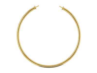 Bracelet rigide ouvert avec calotte 4 mm, diamètre 14,4 cm, Gold filled - Image Standard - 1