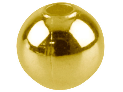 Boule lisse 2 trous 3 mm, Doré*, sachet de 50 - Image Standard - 1