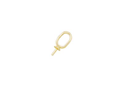 Bélière ovale pour perle, calotte 4 mm, tige lisse, Or jaune 9k - Image Standard - 1
