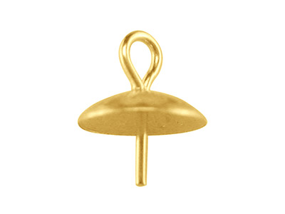 Bélière pour perle avec calotte 5 mm, tige lisse, Or jaune 9k - Image Standard - 1