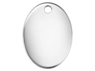 Ebauche pendentif Etiquette Ovale 7 x 5 mm, Argent 925, sachet de 10 - Image Standard - 1