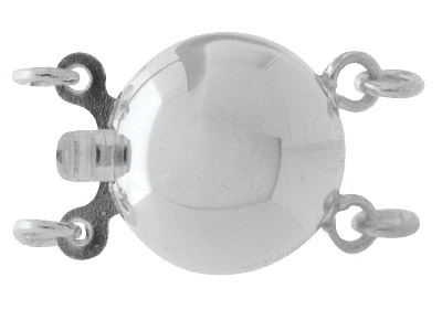 Fermoir 2 rangs, forme elliptique 10 mm, Argent 925 poli - Image Standard - 1