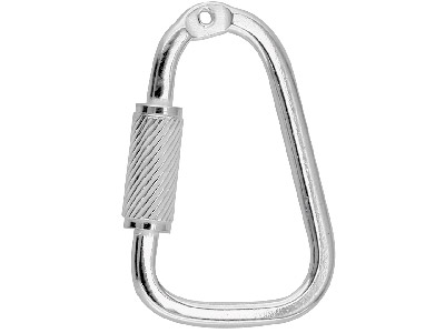 Porte-clés triangulaire fermoir vis, Argent 925 - Image Standard - 1